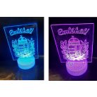 Gravírozott egyedi színváltó él világított plexi lámpa