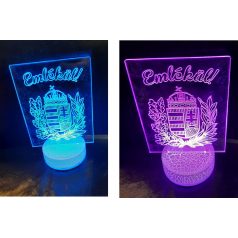   Gravírozott egyedi színváltó él világított plexi lámpa