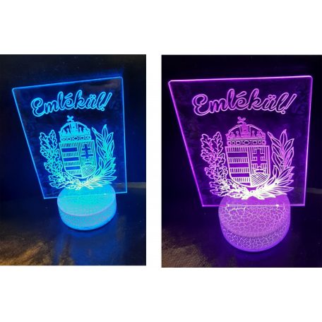 Gravírozott egyedi színváltó él világított plexi lámpa