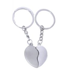Gravírozható kulcstartó páros szív
