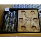 Pálinkás szett, szarvas gravírozással vadász