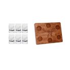 Pálinkás szett, szarvas gravírozással vadász